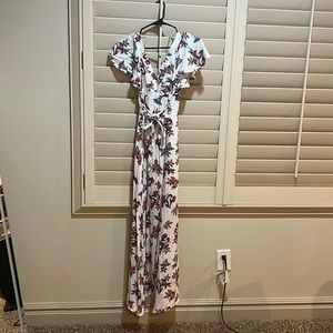Brand new! White maxi dress with colorful flowers